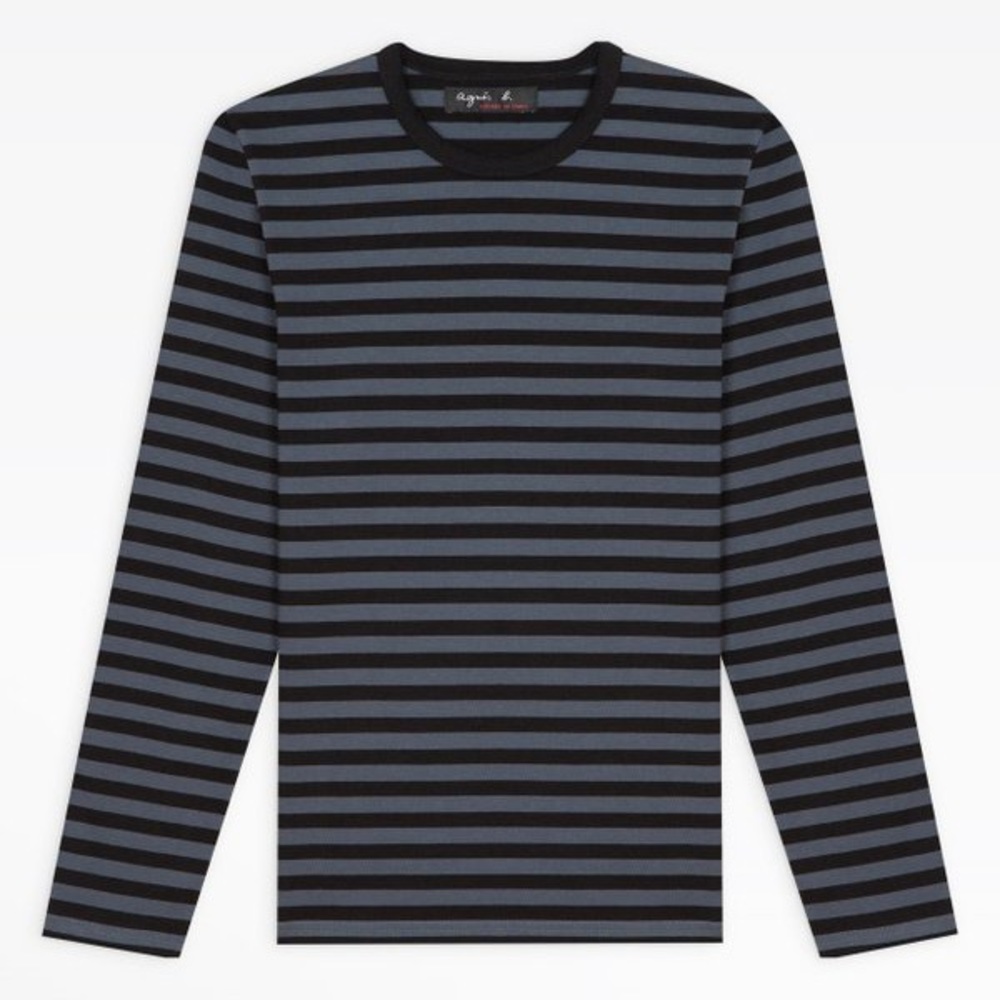 Vintage Iconic Agnes b Black & Gray Striped Shirt